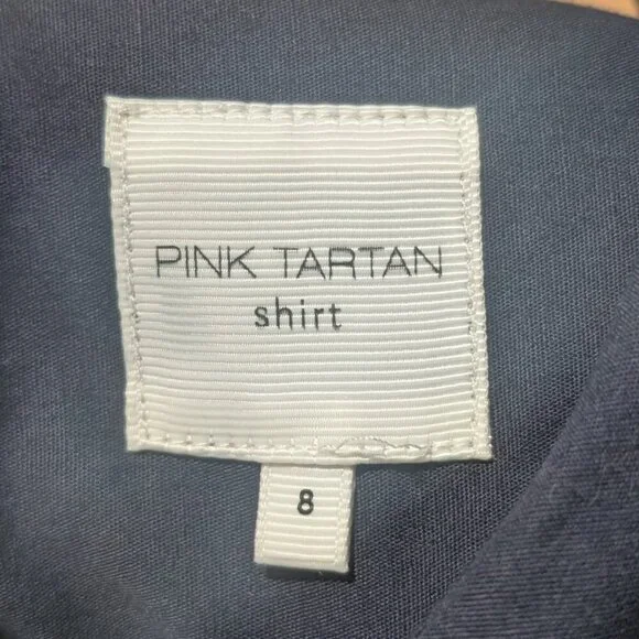 Pink Tartan | Ruffle Collar Tunic In Navy - Picture 3 of 9